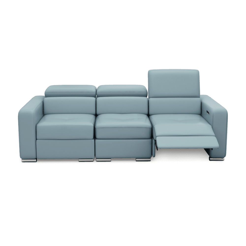 KELBY – Modular Leather Sofa with Extendable Seat & Motorised Incliner (3-Seater)