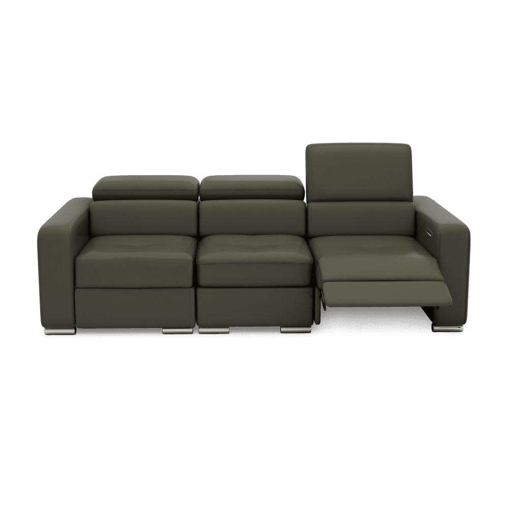 KELBY – Modular Leather Sofa with Extendable Seat & Motorised Incliner (3-Seater)