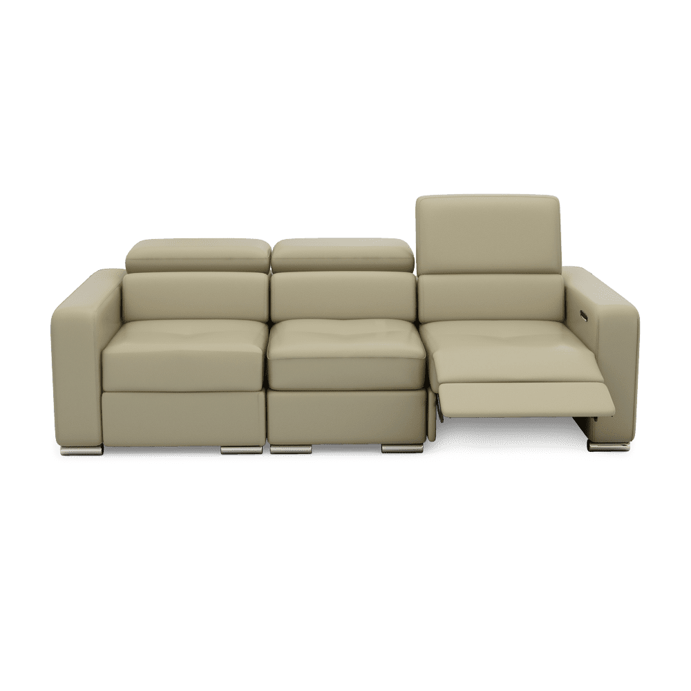 KELBY – Modular Leather Sofa with Extendable Seat & Motorised Incliner (3-Seater)