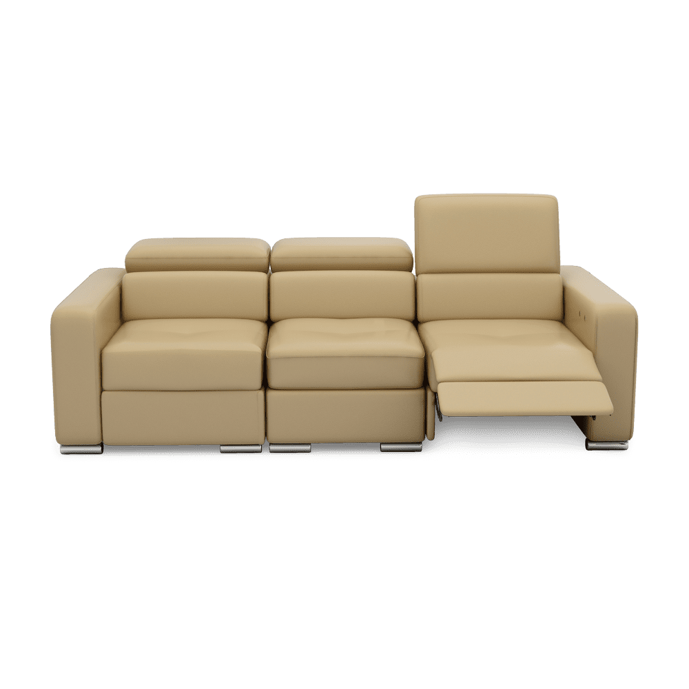 KELBY – Modular Leather Sofa with Extendable Seat & Motorised Incliner (3-Seater)