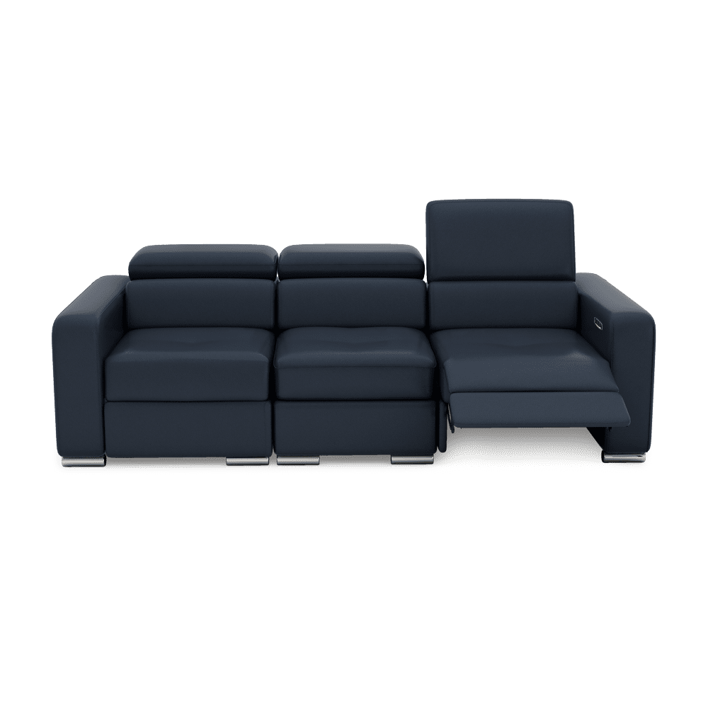 KELBY – Modular Leather Sofa with Extendable Seat & Motorised Incliner (3-Seater)