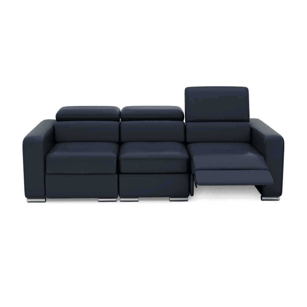 KELBY – Modular Leather Sofa with Extendable Seat & Motorised Incliner (3-Seater)