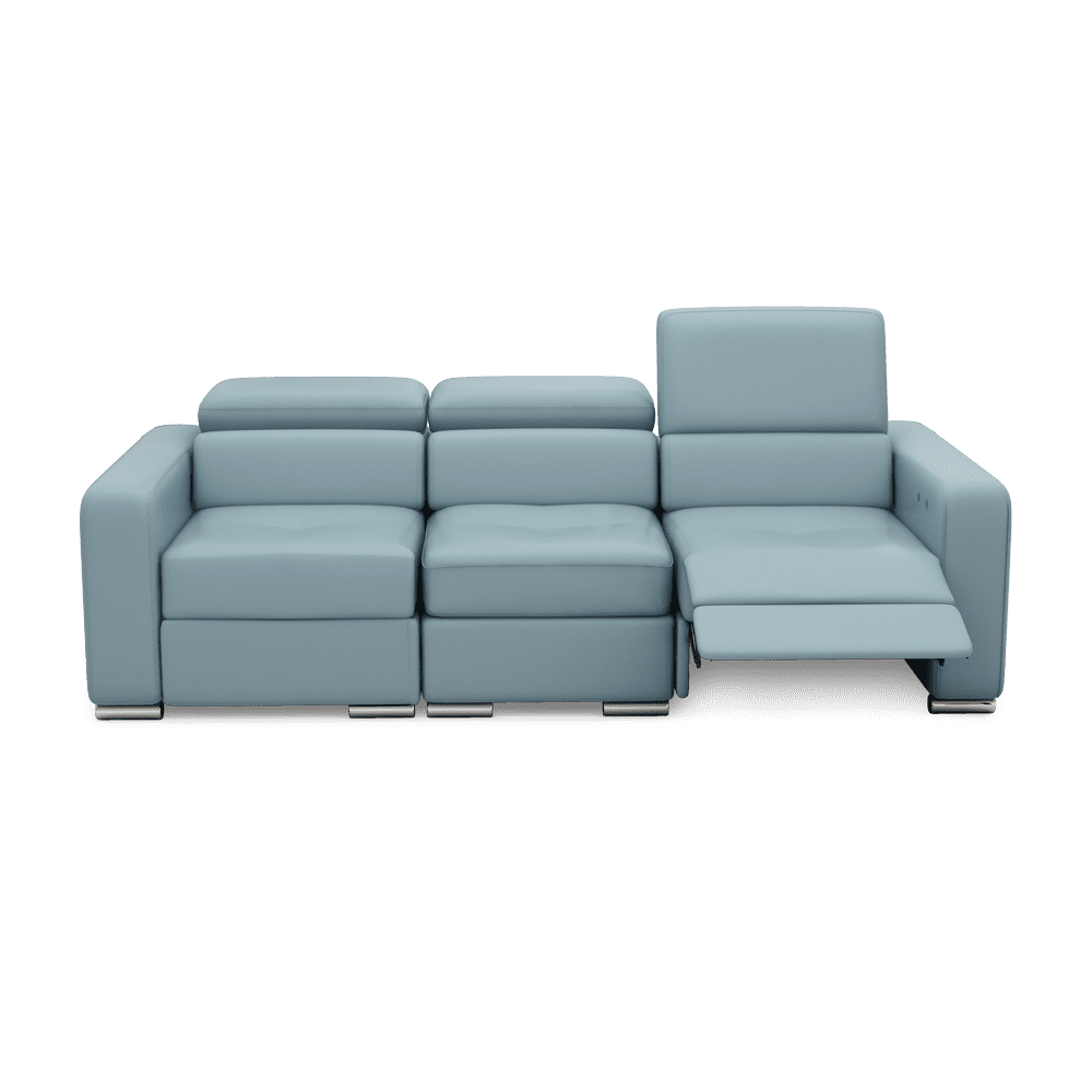 KELBY – Modular Leather Sofa with Extendable Seat & Motorised Incliner (3-Seater)