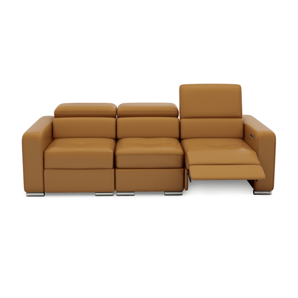 KELBY – Modular Leather Sofa with Extendable Seat & Motorised Incliner (3-Seater)