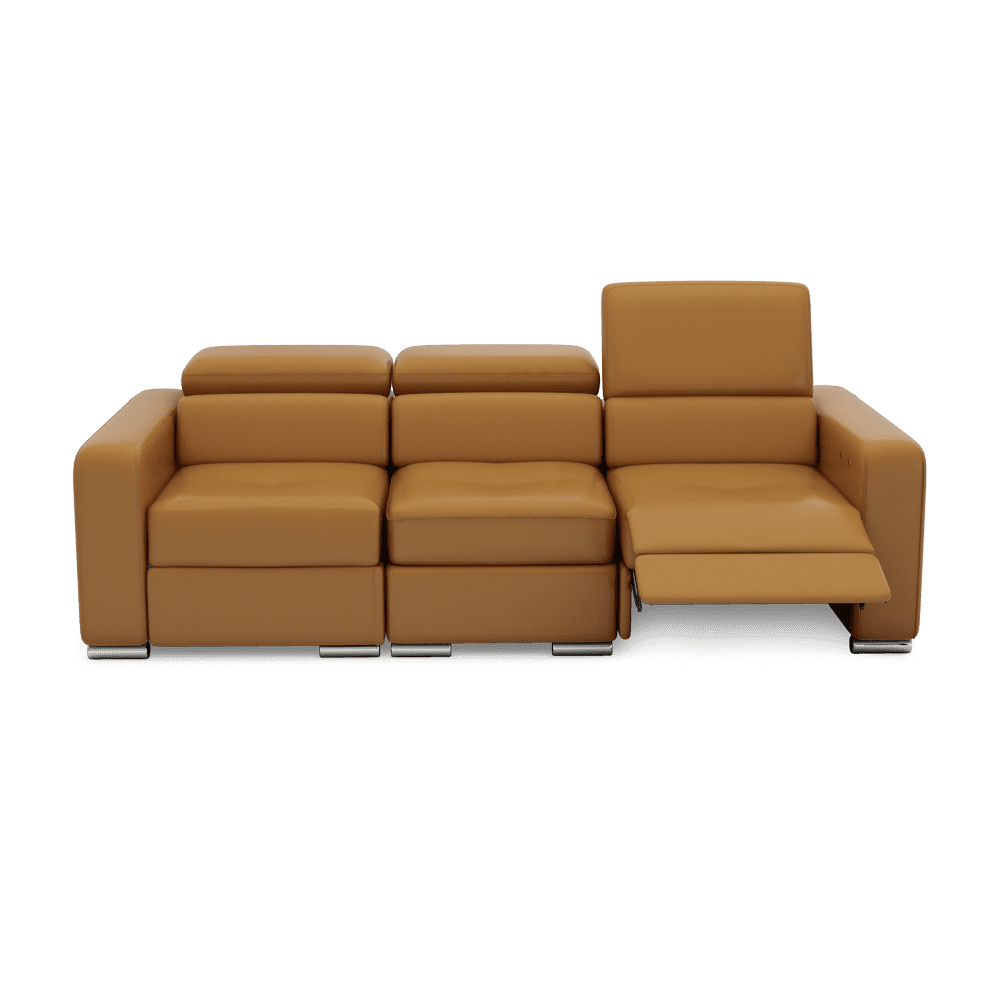 KELBY – Modular Leather Sofa with Extendable Seat & Motorised Incliner (3-Seater)