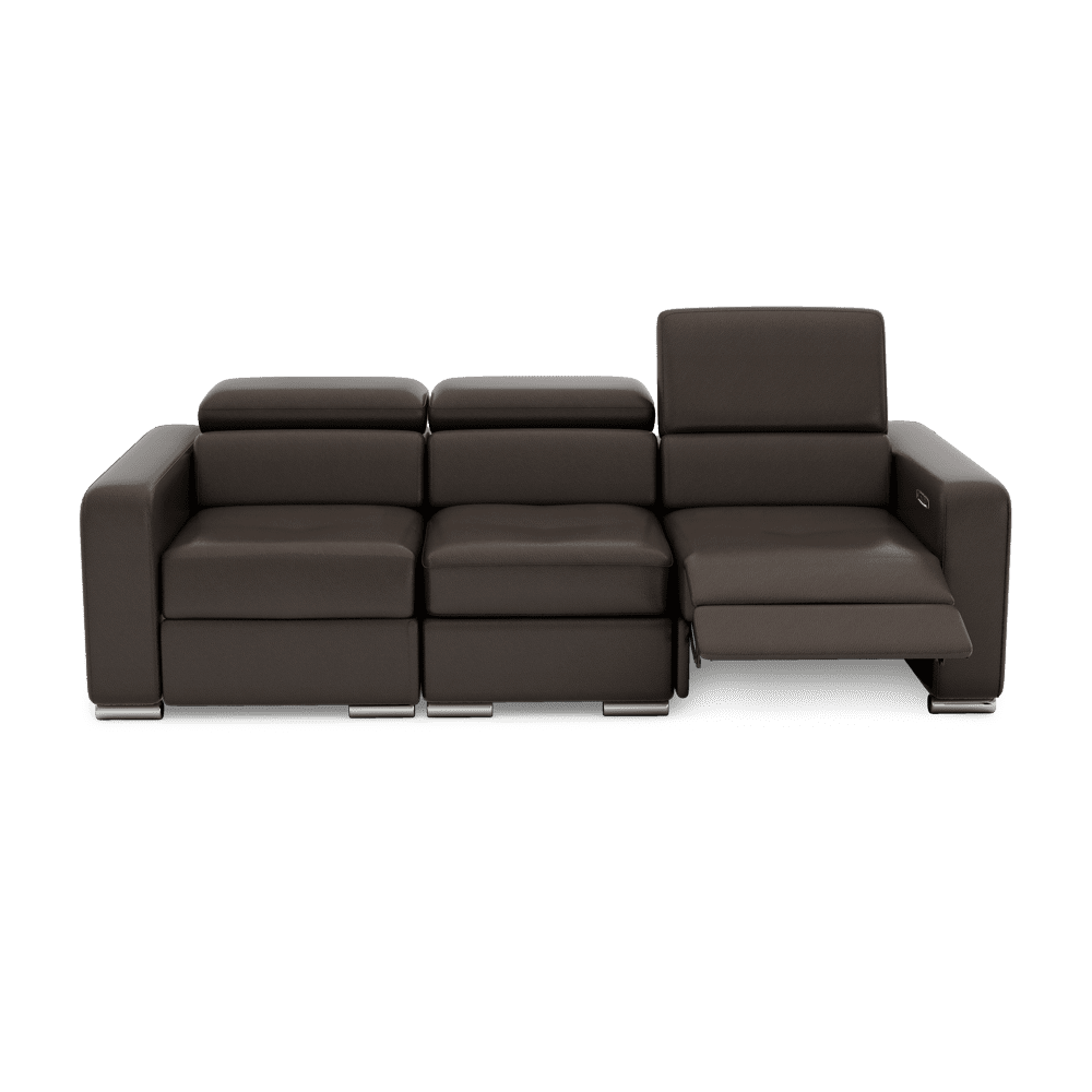 KELBY – Modular Leather Sofa with Extendable Seat & Motorised Incliner (3-Seater)