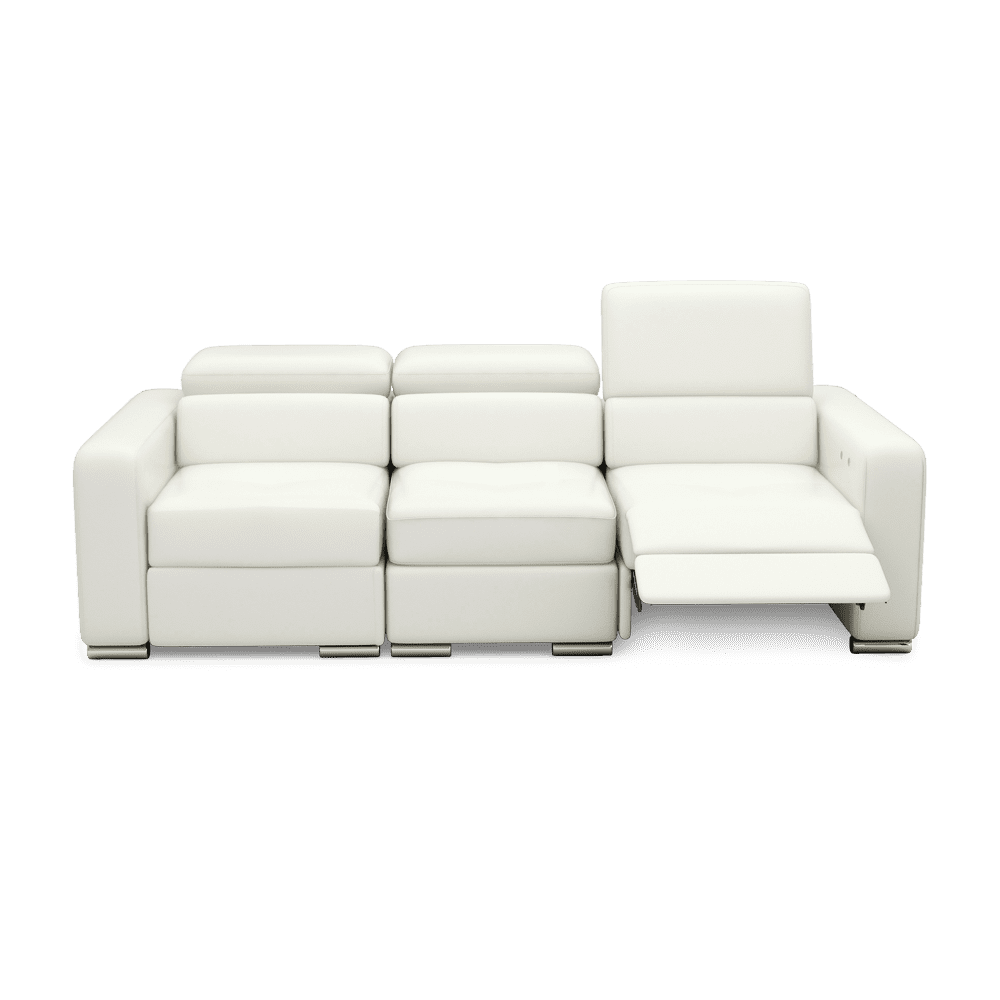 KELBY – Modular Leather Sofa with Extendable Seat & Motorised Incliner (3-Seater)