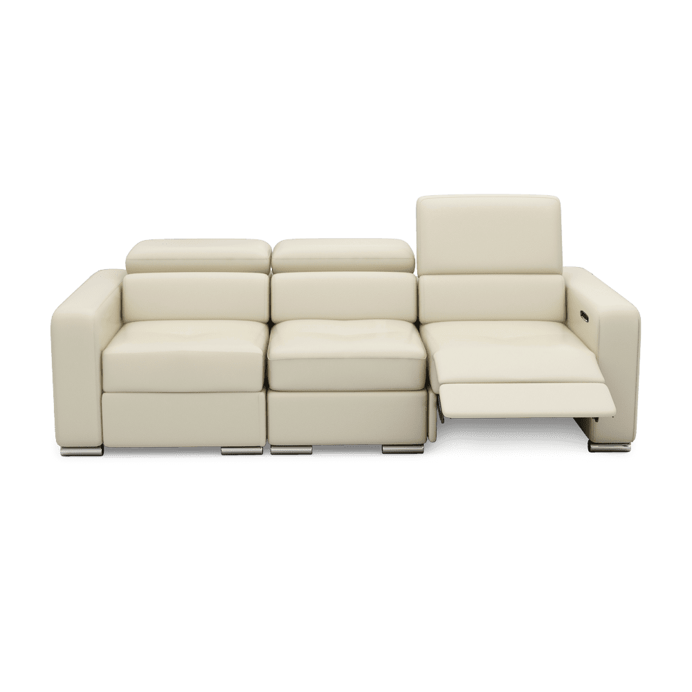 KELBY – Modular Leather Sofa with Extendable Seat & Motorised Incliner (3-Seater)
