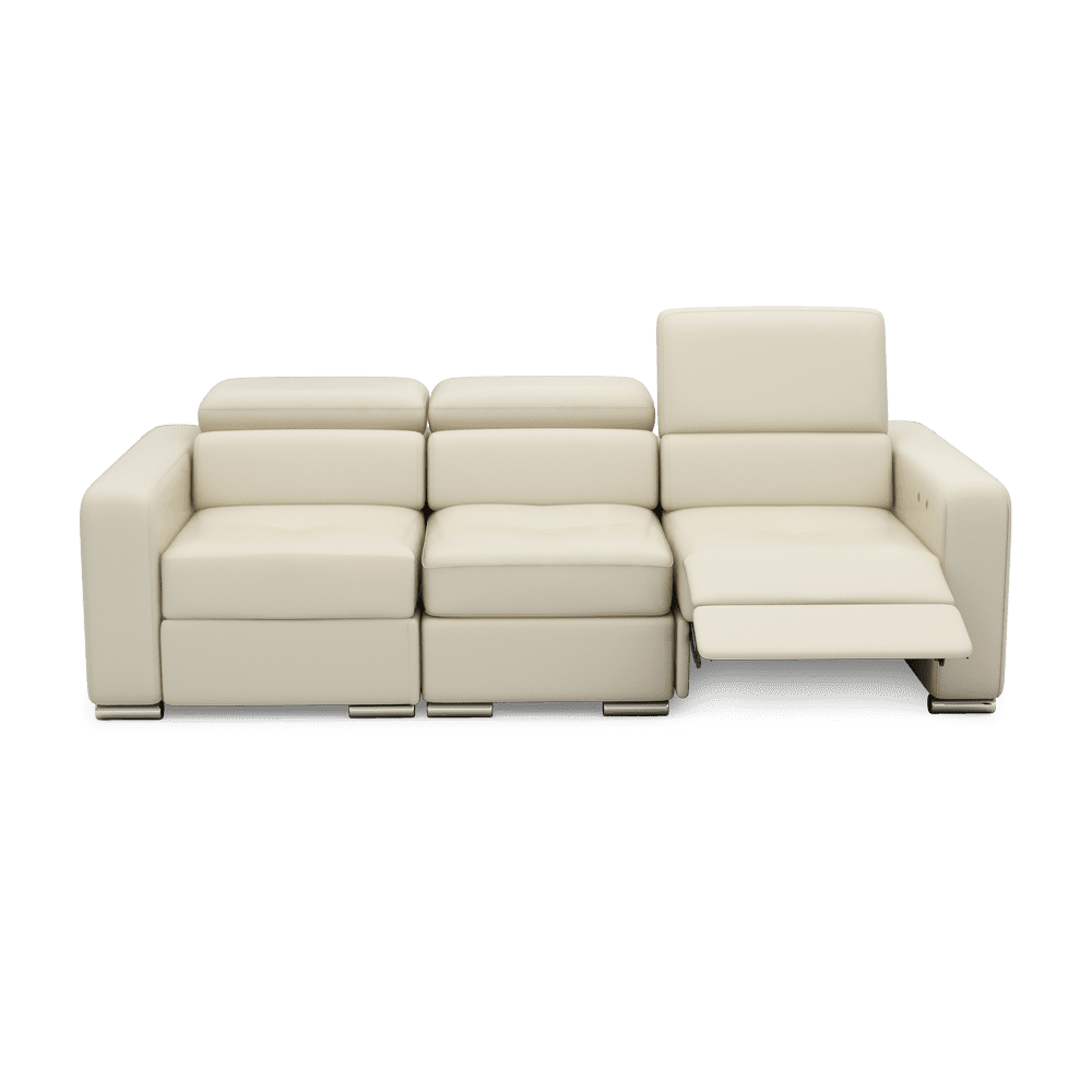 KELBY – Modular Leather Sofa with Extendable Seat & Motorised Incliner (3-Seater)