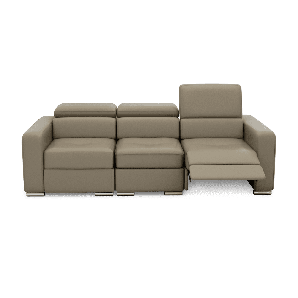 KELBY – Modular Leather Sofa with Extendable Seat & Motorised Incliner (3-Seater)