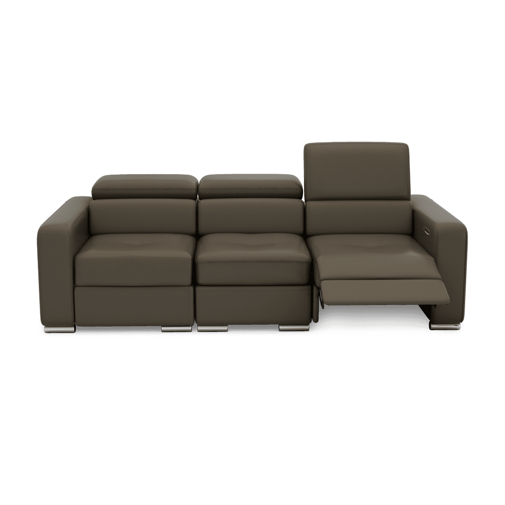 KELBY – Modular Leather Sofa with Extendable Seat & Motorised Incliner (3-Seater)
