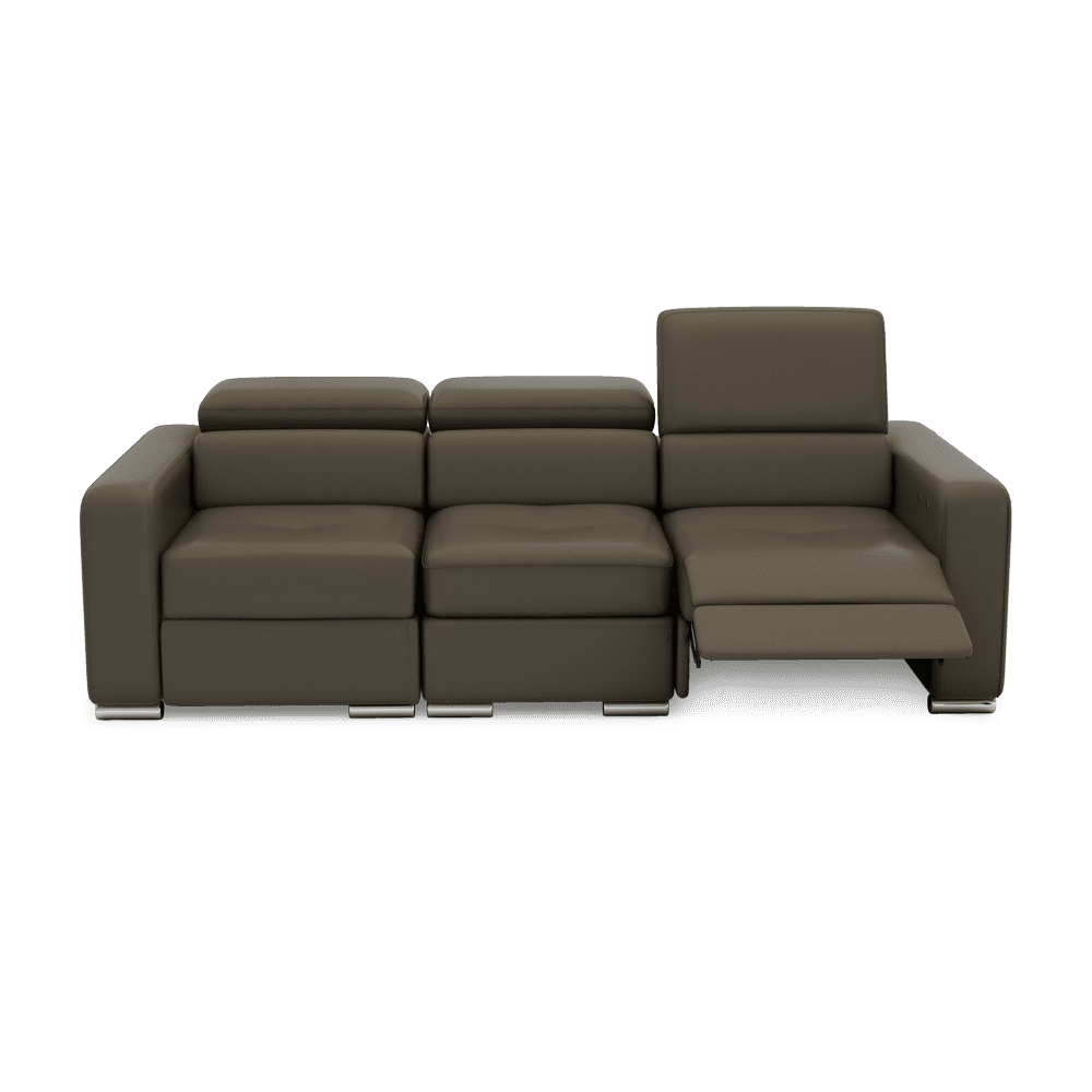 KELBY – Modular Leather Sofa with Extendable Seat & Motorised Incliner (3-Seater)