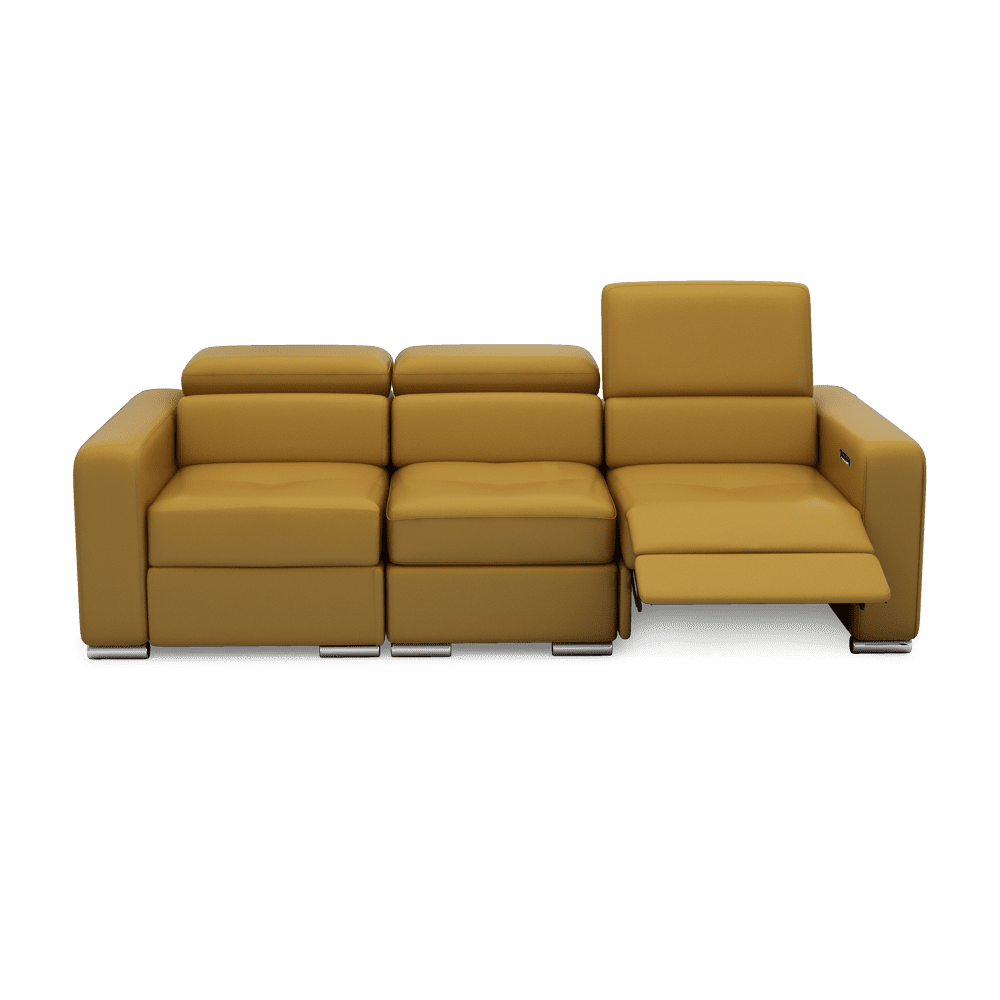 KELBY – Modular Leather Sofa with Extendable Seat & Motorised Incliner (3-Seater)