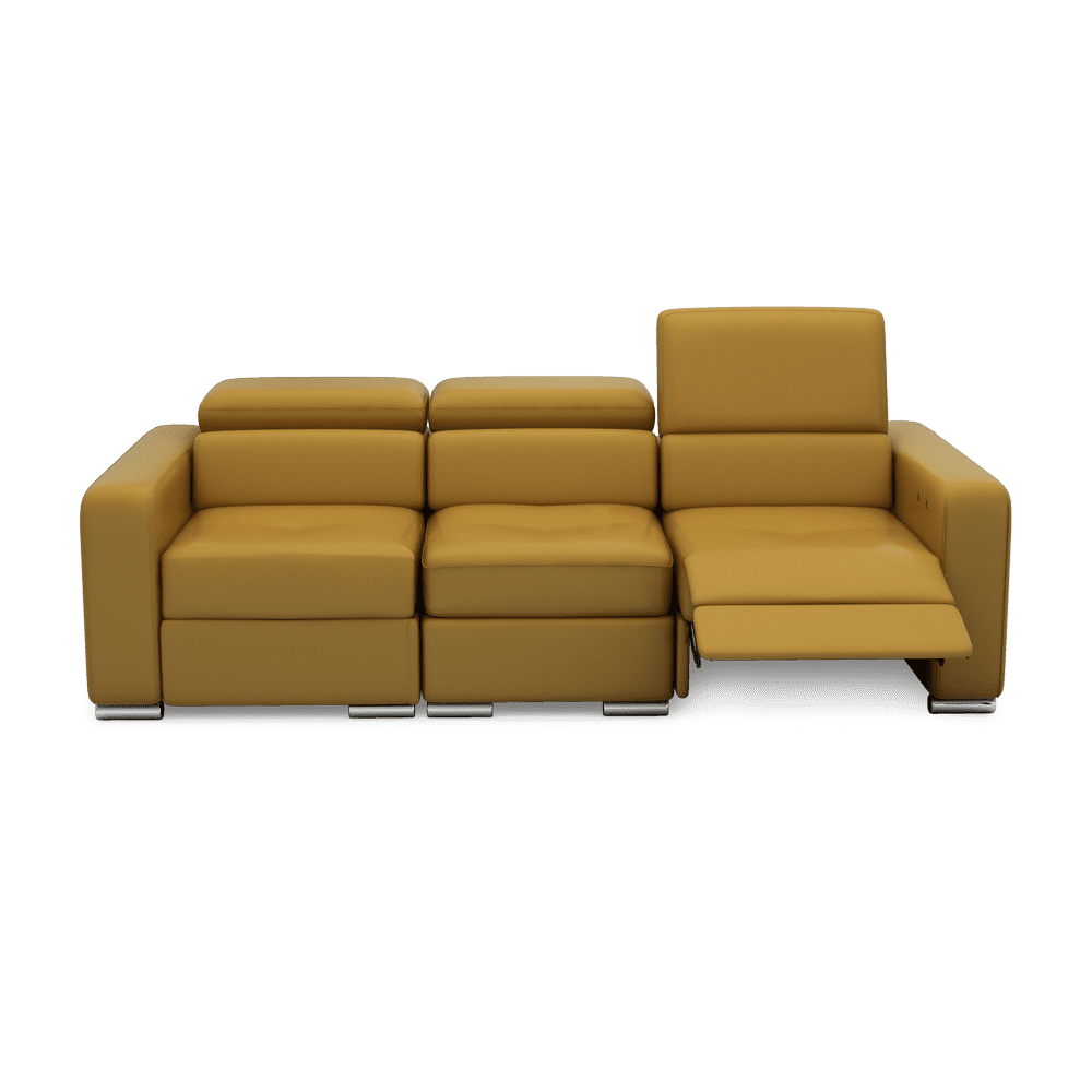 KELBY – Modular Leather Sofa with Extendable Seat & Motorised Incliner (3-Seater)