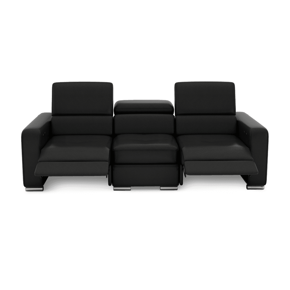 KELBY – Modular Leather Sofa with Extendable Seat & Motorised Incliner (3-Seater)