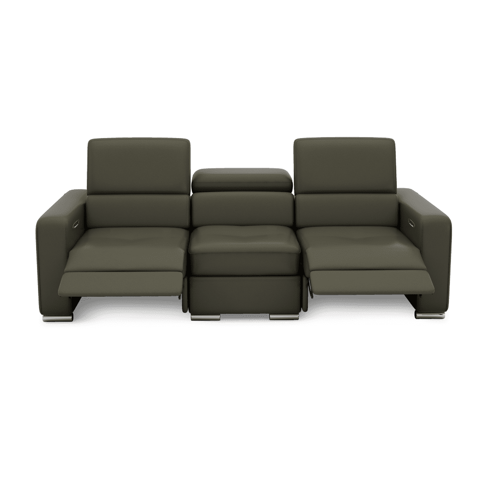 KELBY – Modular Leather Sofa with Extendable Seat & Motorised Incliner (3-Seater)