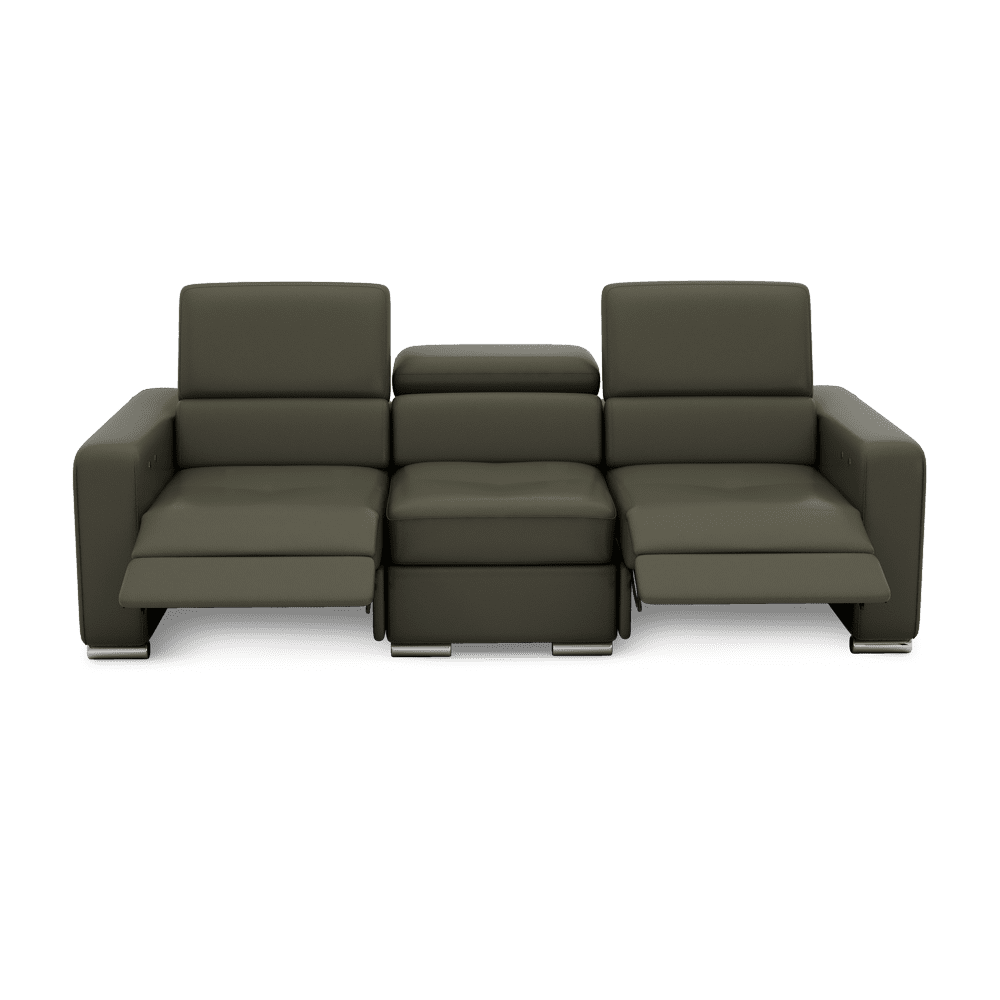 KELBY – Modular Leather Sofa with Extendable Seat & Motorised Incliner (3-Seater)
