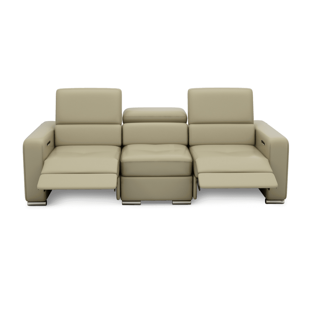 KELBY – Modular Leather Sofa with Extendable Seat & Motorised Incliner (3-Seater)