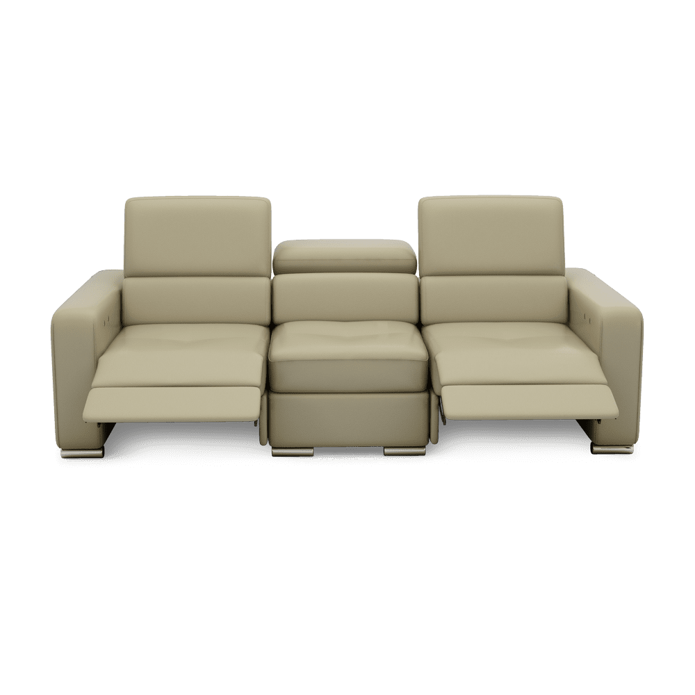 KELBY – Modular Leather Sofa with Extendable Seat & Motorised Incliner (3-Seater)