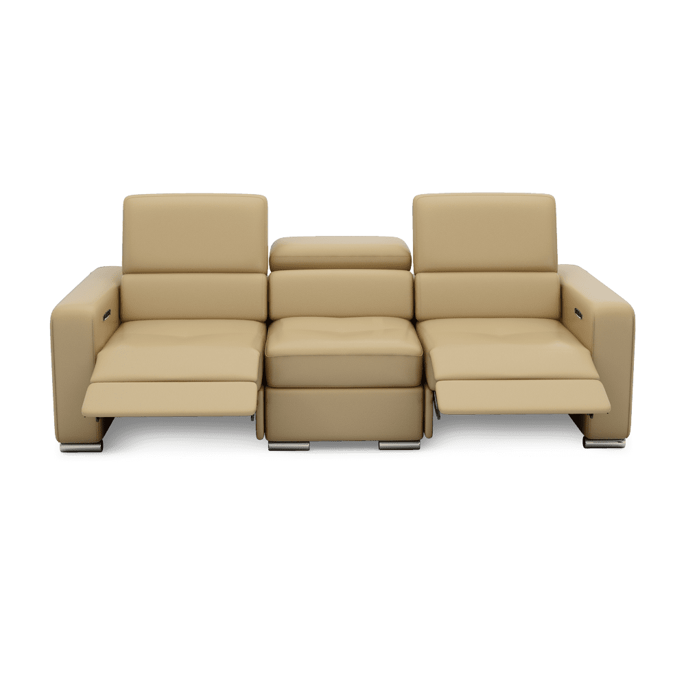 KELBY – Modular Leather Sofa with Extendable Seat & Motorised Incliner (3-Seater)