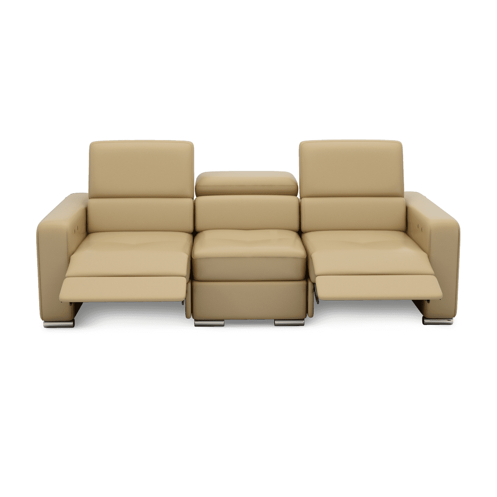 KELBY – Modular Leather Sofa with Extendable Seat & Motorised Incliner (3-Seater)