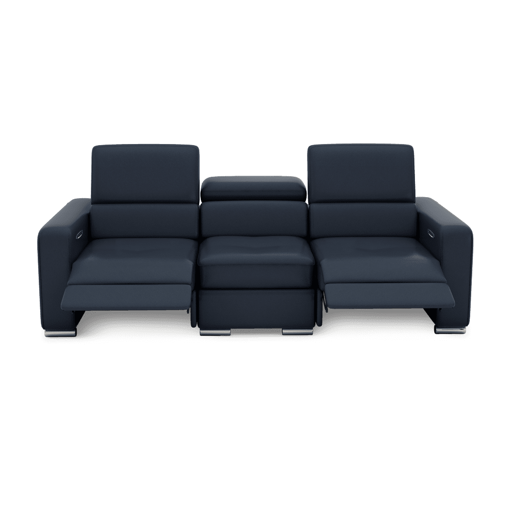 KELBY – Modular Leather Sofa with Extendable Seat & Motorised Incliner (3-Seater)