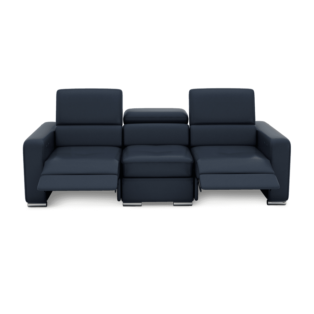 KELBY – Modular Leather Sofa with Extendable Seat & Motorised Incliner (3-Seater)