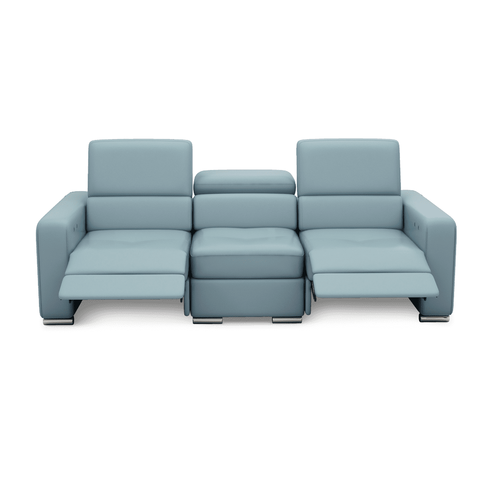 KELBY – Modular Leather Sofa with Extendable Seat & Motorised Incliner (3-Seater)