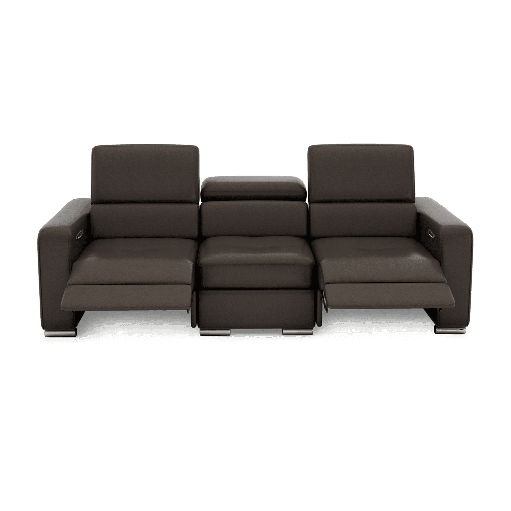 KELBY – Modular Leather Sofa with Extendable Seat & Motorised Incliner (3-Seater)