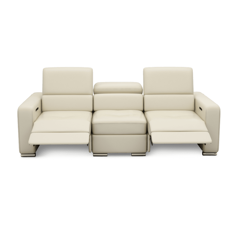 KELBY – Modular Leather Sofa with Extendable Seat & Motorised Incliner (3-Seater)