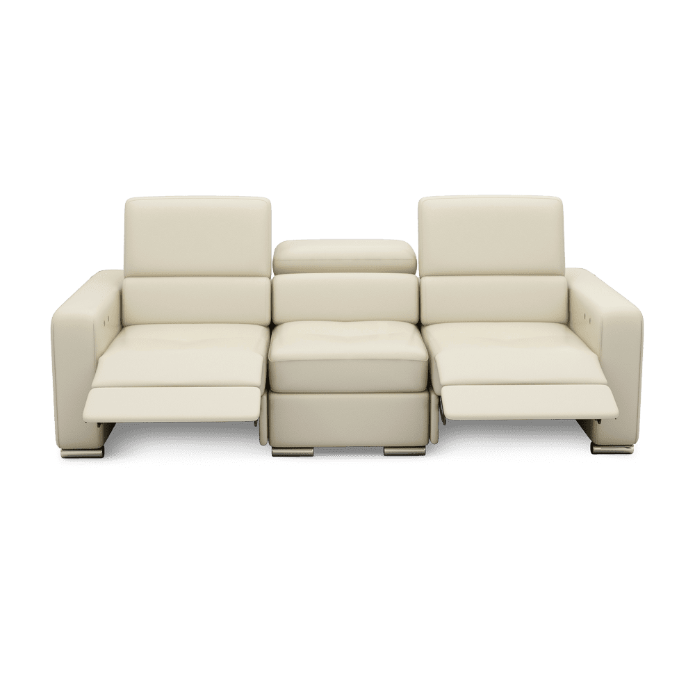 KELBY – Modular Leather Sofa with Extendable Seat & Motorised Incliner (3-Seater)
