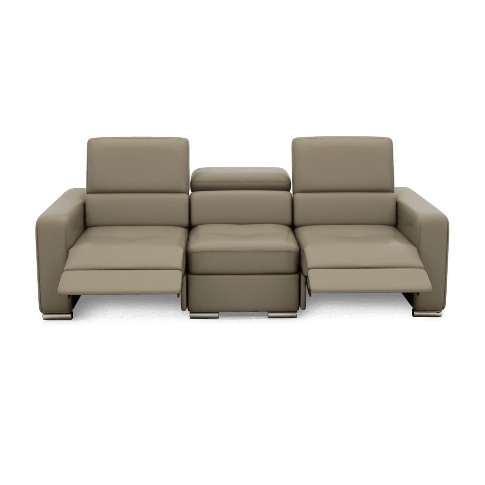 KELBY – Modular Leather Sofa with Extendable Seat & Motorised Incliner (3-Seater)