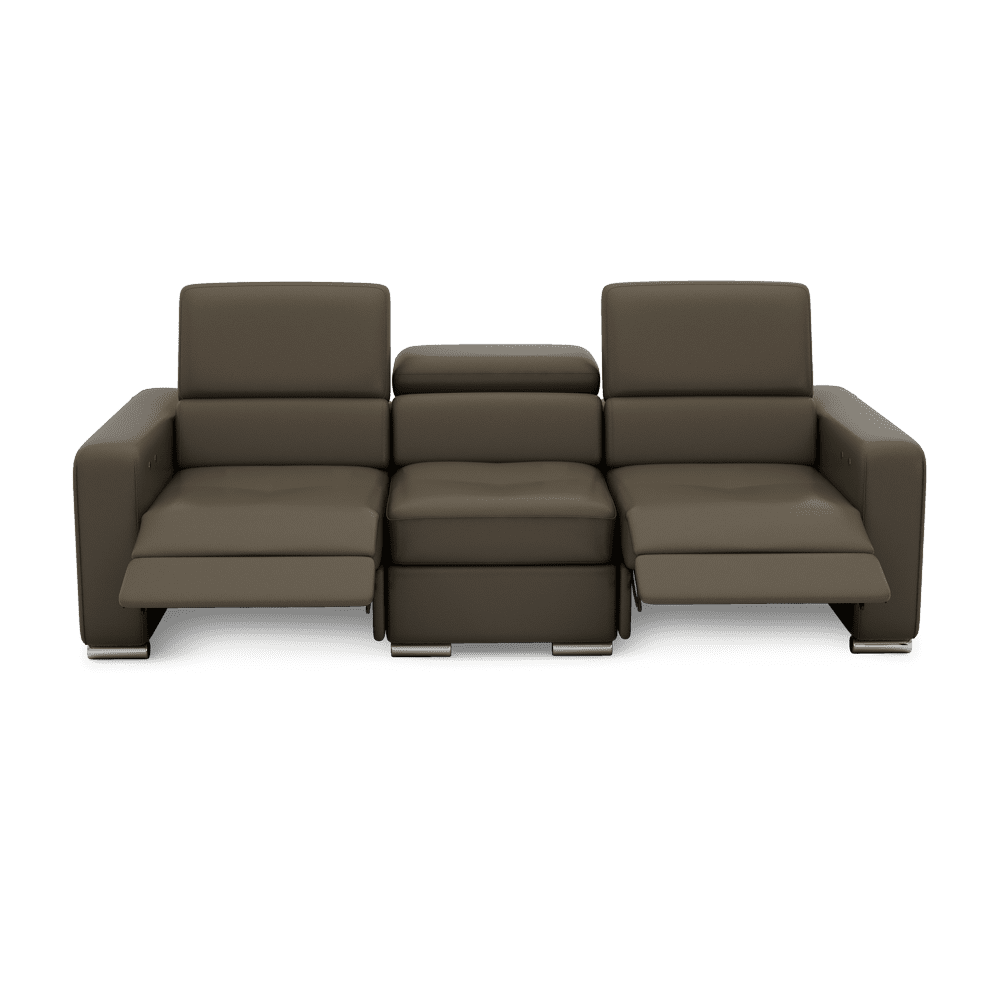 KELBY – Modular Leather Sofa with Extendable Seat & Motorised Incliner (3-Seater)