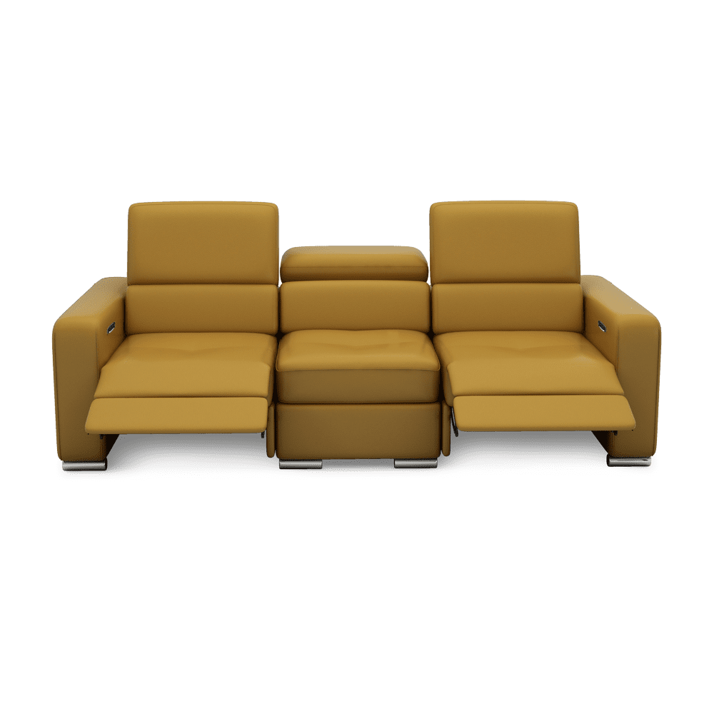 KELBY – Modular Leather Sofa with Extendable Seat & Motorised Incliner (3-Seater)