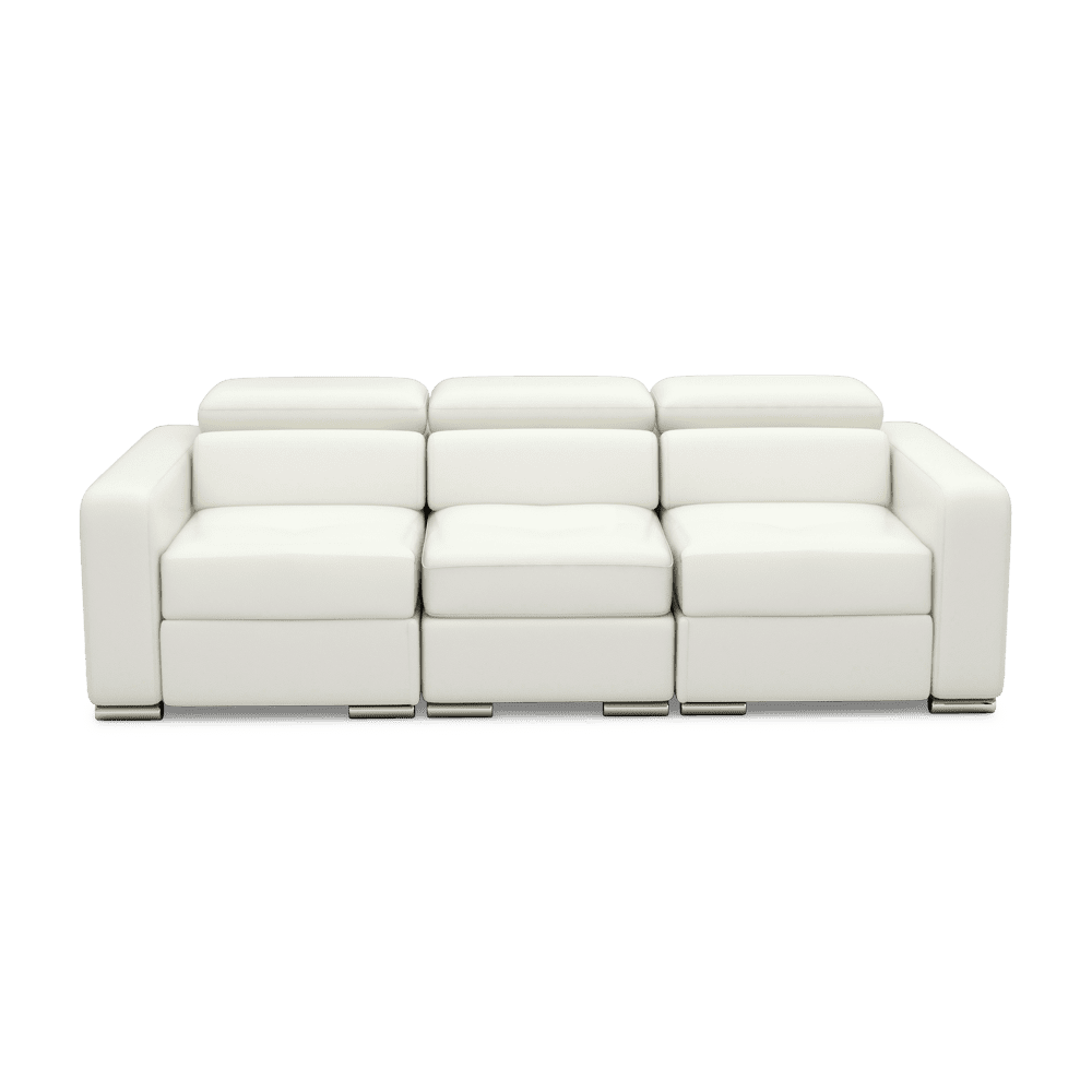 KELBY – Modular Leather Sofa with Extendable Seat & Motorised Incliner (3-Seater)