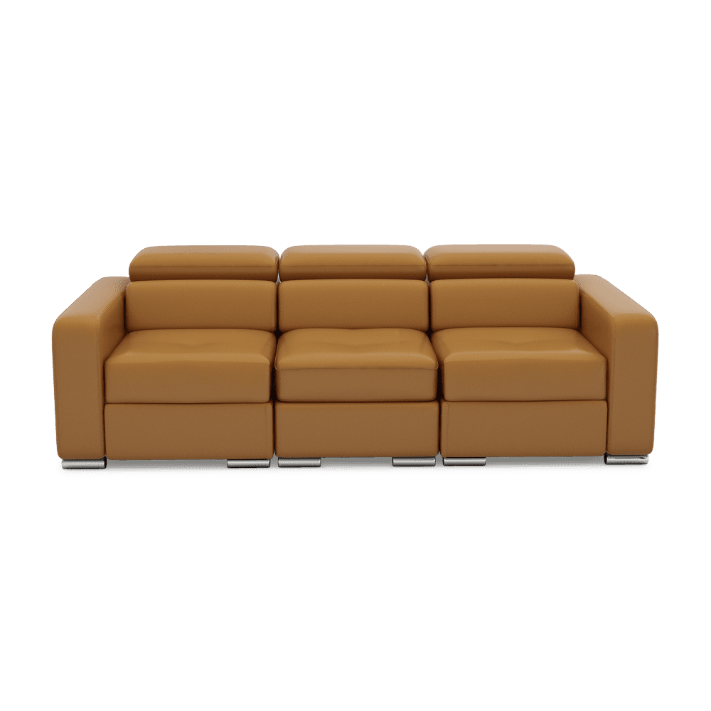 KELBY – Modular Leather Sofa with Extendable Seat & Motorised Incliner (3-Seater)