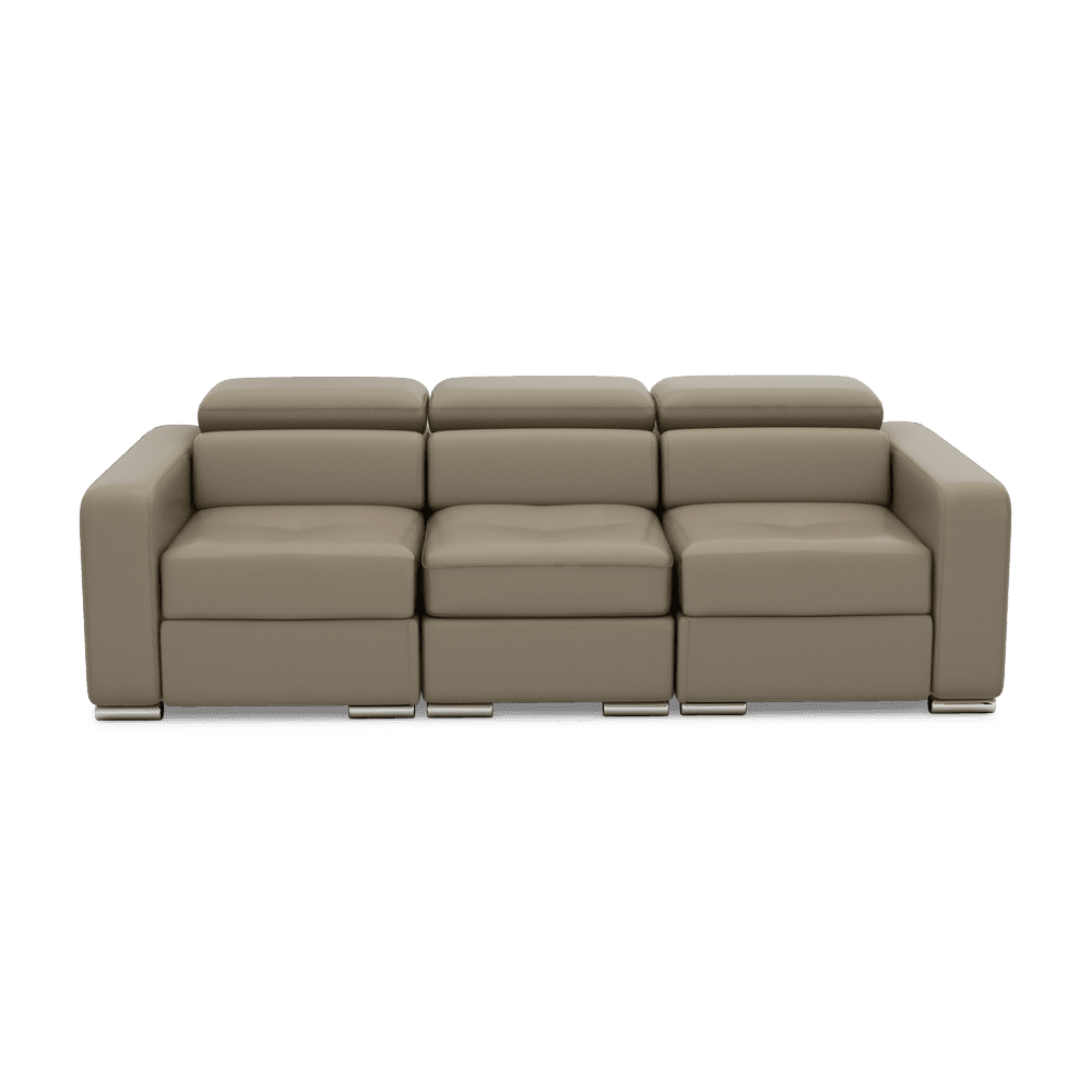 KELBY – Modular Leather Sofa with Extendable Seat & Motorised Incliner (3-Seater)