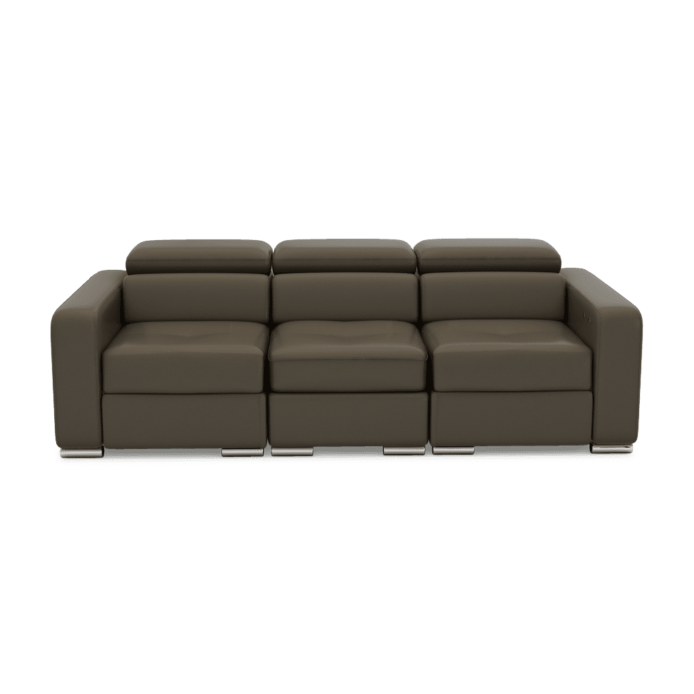 KELBY – Modular Leather Sofa with Extendable Seat & Motorised Incliner (3-Seater)