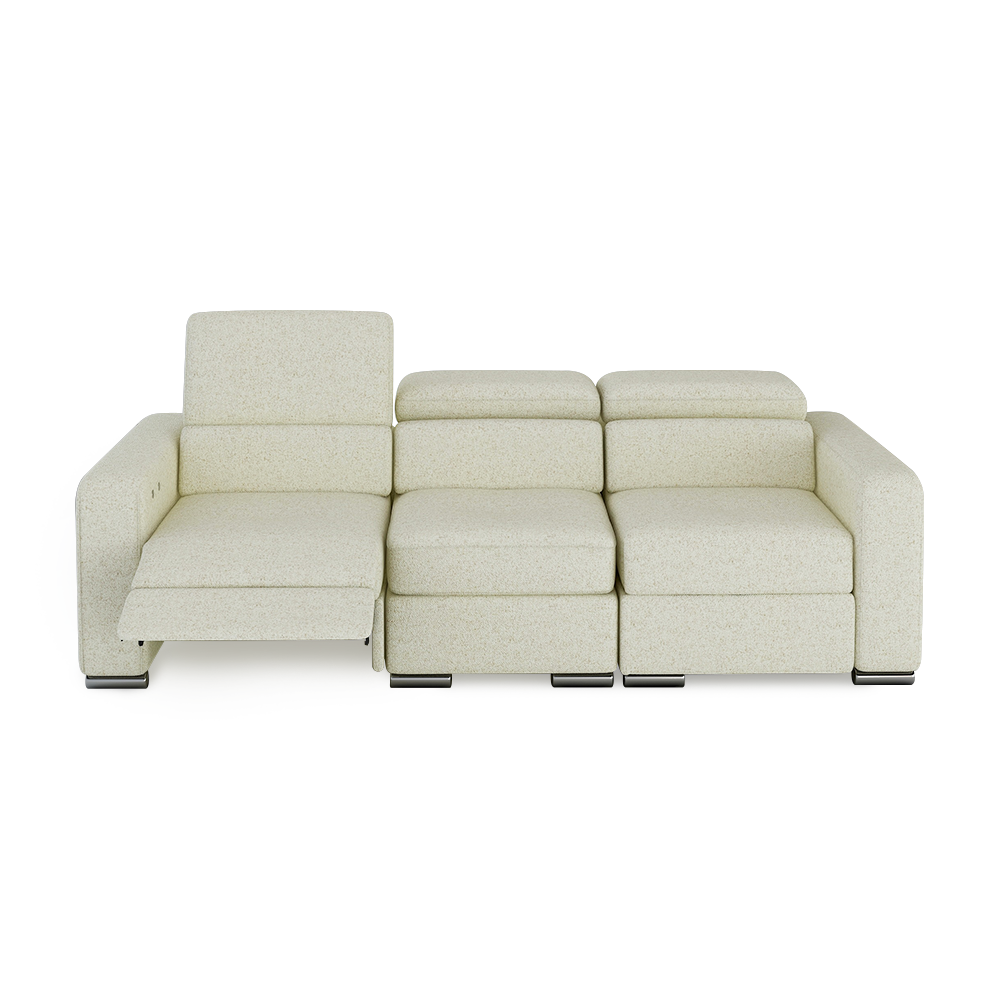KELBY – Modular Leather Sofa with Extendable Seat & Motorised Incliner (3-Seater)