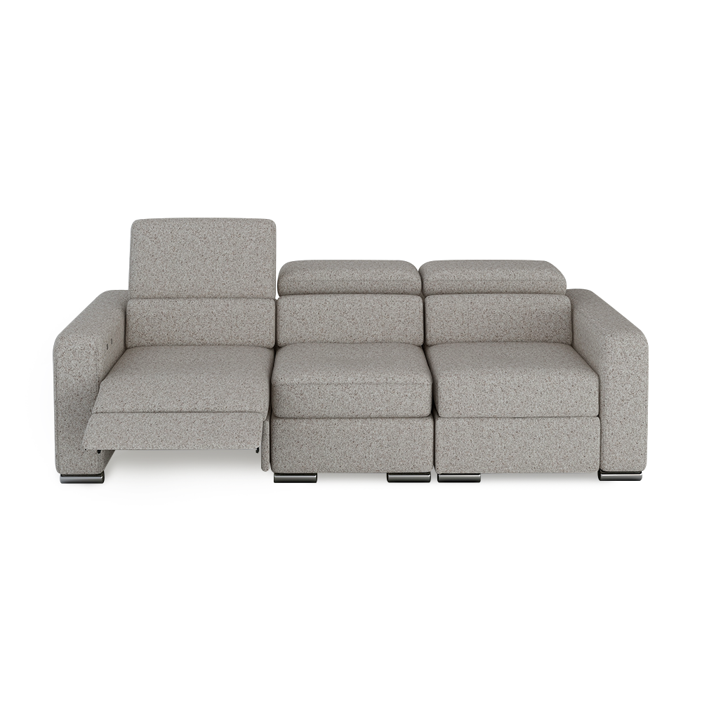 KELBY – Modular Leather Sofa with Extendable Seat & Motorised Incliner (3-Seater)