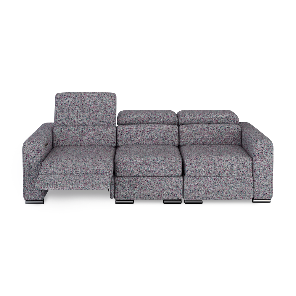 KELBY – Modular Leather Sofa with Extendable Seat & Motorised Incliner (3-Seater)