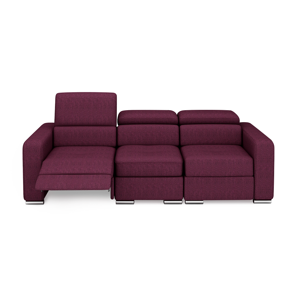 KELBY – Modular Leather Sofa with Extendable Seat & Motorised Incliner (3-Seater)