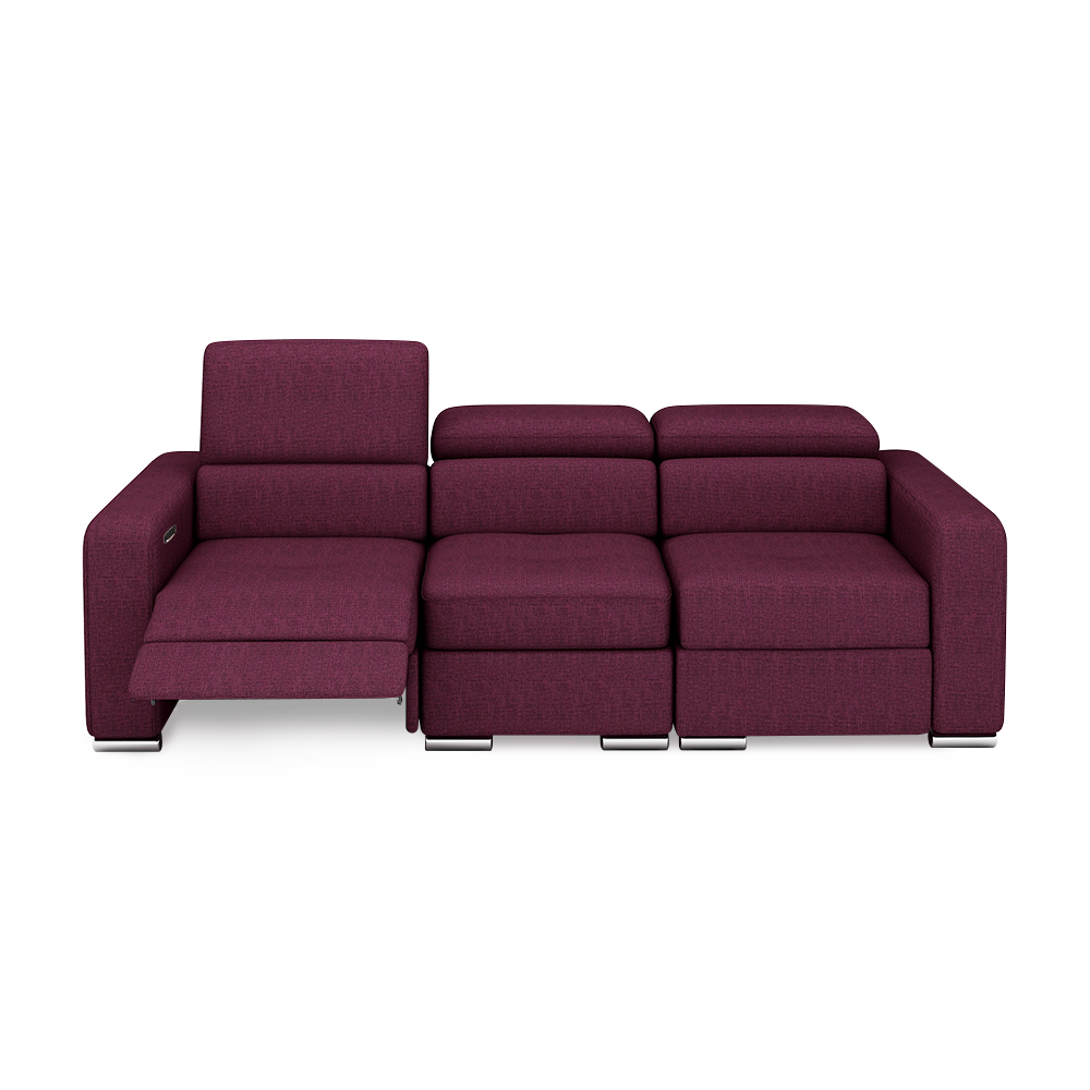 KELBY – Modular Leather Sofa with Extendable Seat & Motorised Incliner (3-Seater)