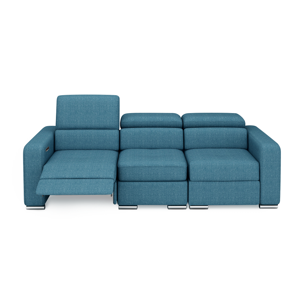 KELBY – Modular Leather Sofa with Extendable Seat & Motorised Incliner (3-Seater)