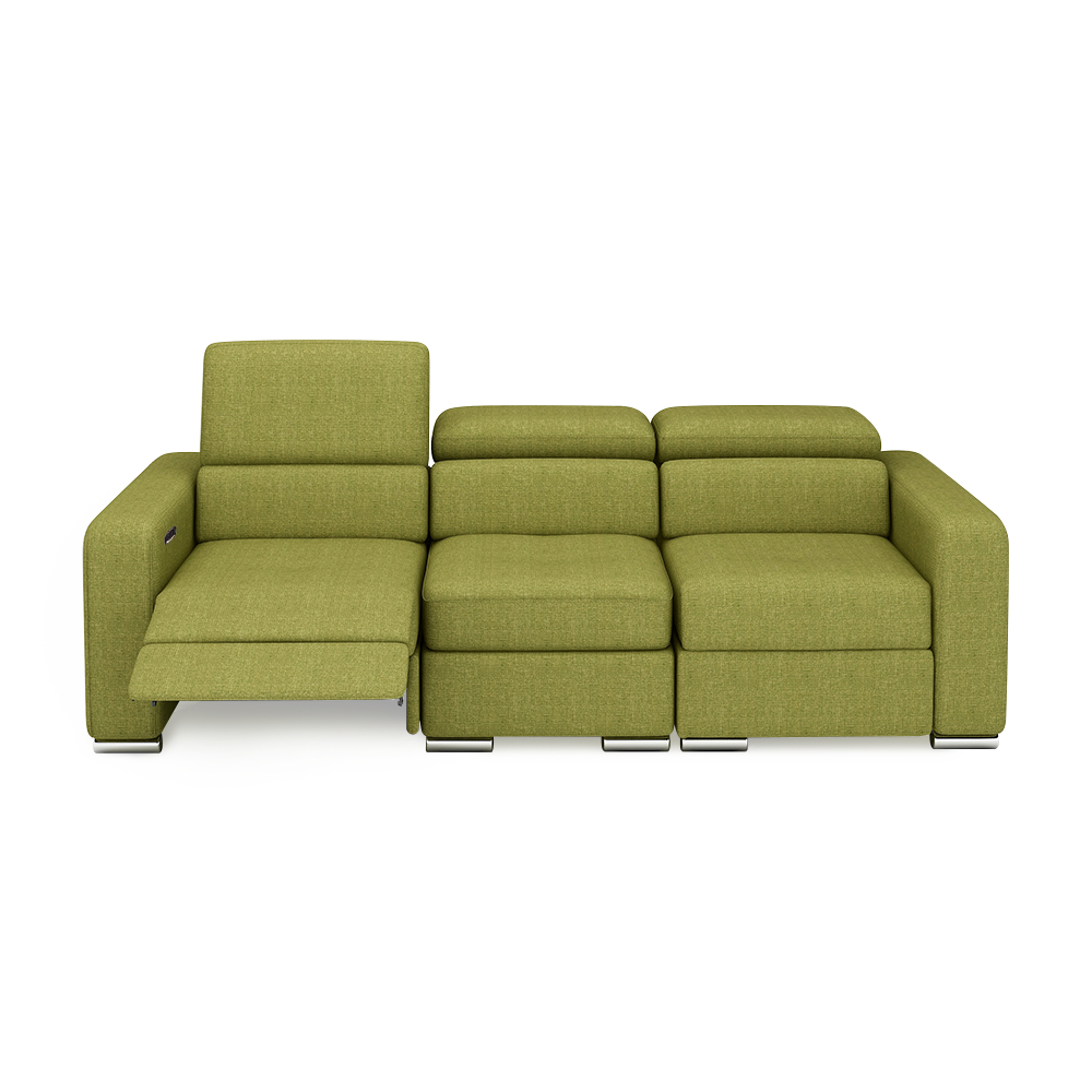 KELBY – Modular Leather Sofa with Extendable Seat & Motorised Incliner (3-Seater)