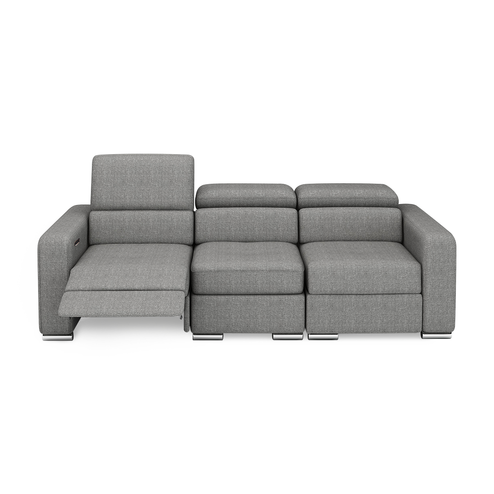 KELBY – Modular Leather Sofa with Extendable Seat & Motorised Incliner (3-Seater)
