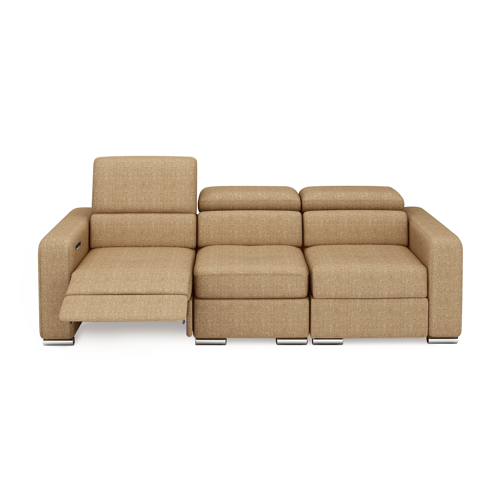 KELBY – Modular Leather Sofa with Extendable Seat & Motorised Incliner (3-Seater)