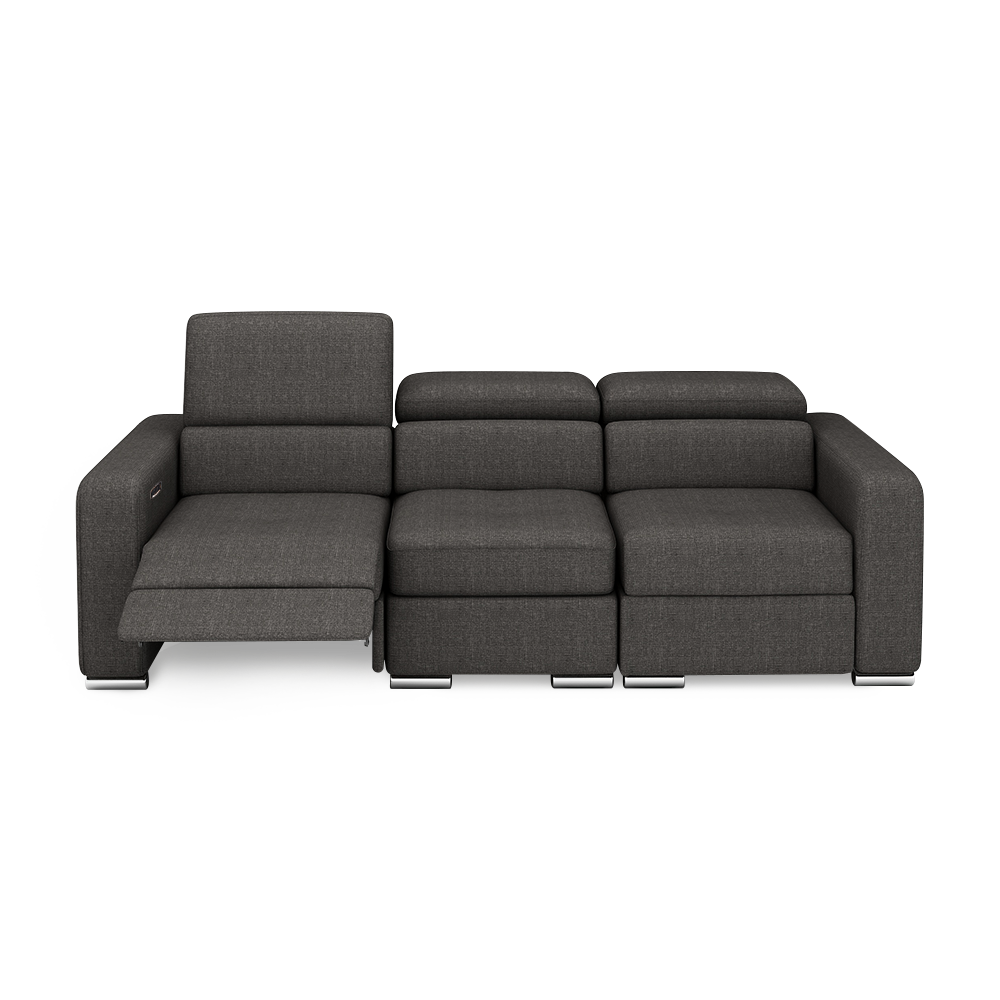 KELBY – Modular Leather Sofa with Extendable Seat & Motorised Incliner (3-Seater)