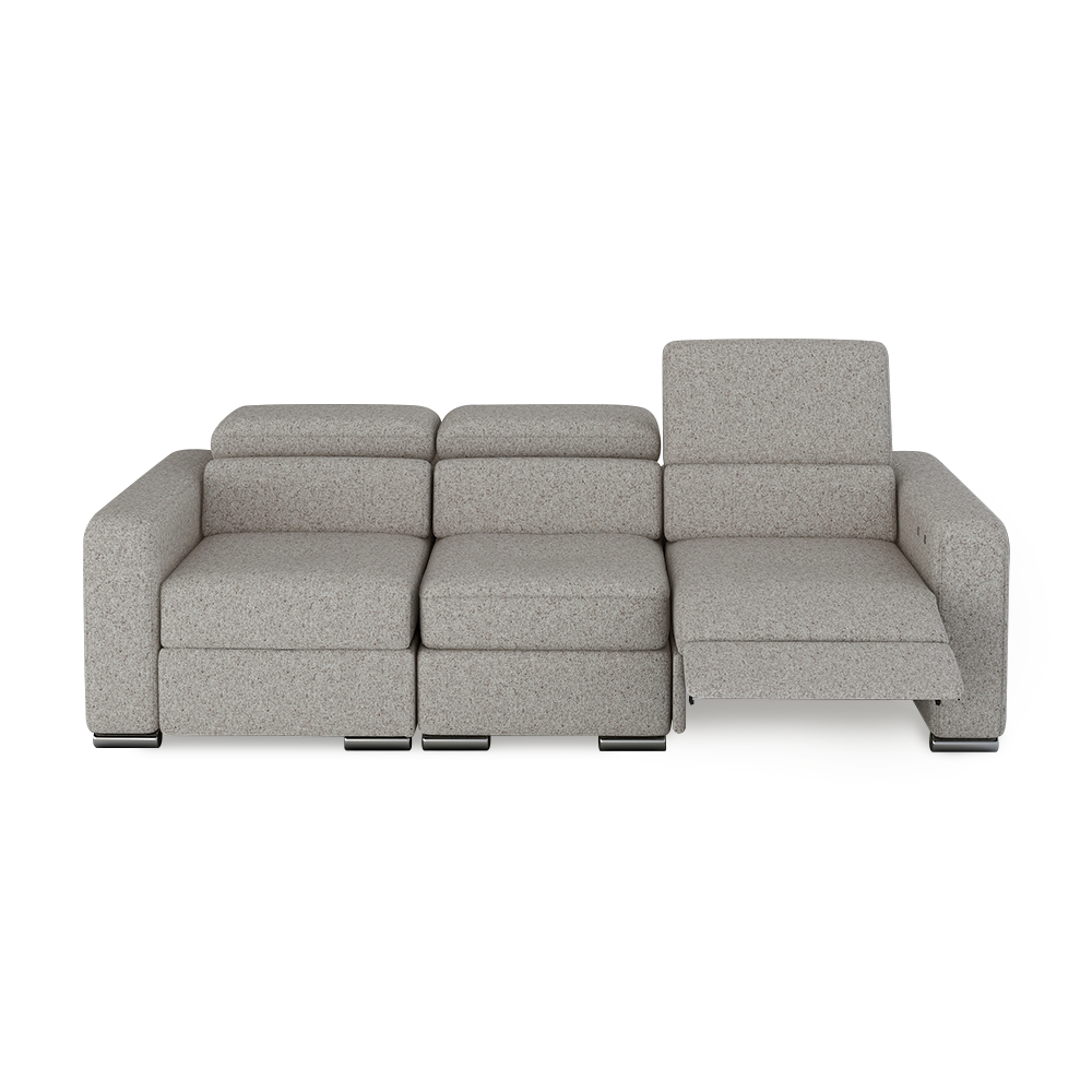KELBY – Modular Leather Sofa with Extendable Seat & Motorised Incliner (3-Seater)