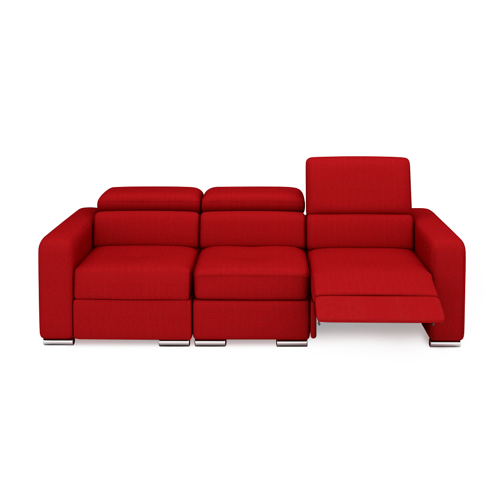 KELBY – Modular Leather Sofa with Extendable Seat & Motorised Incliner (3-Seater)